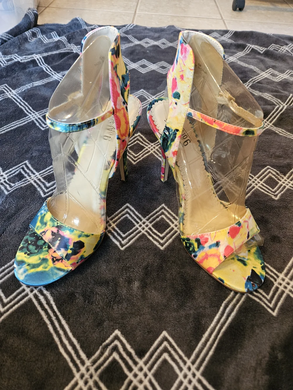 Mix No 6 New Floral Cameo Multicolor Floral Dress Shoes Sz 8